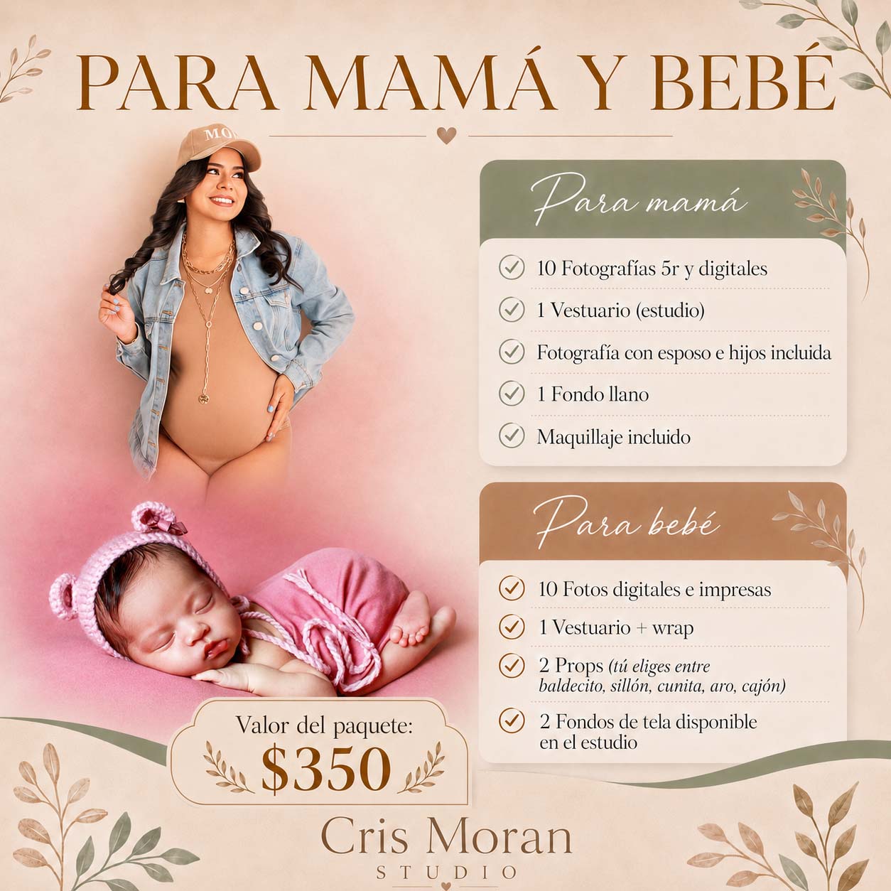 Maternidad + Newborn Paquete 2